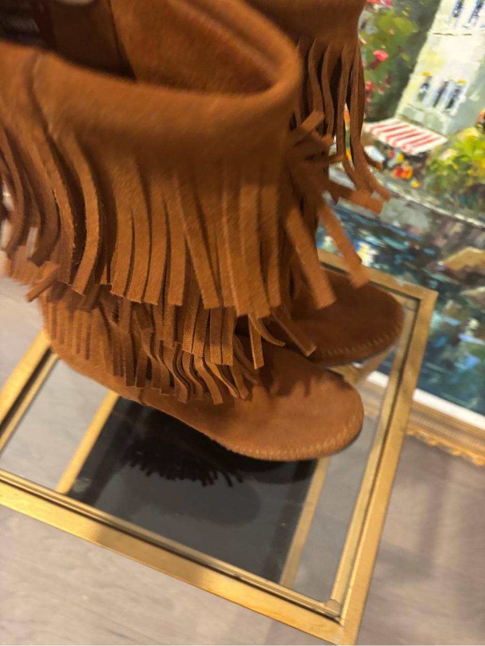Minnetonka Fringed Suede Boots